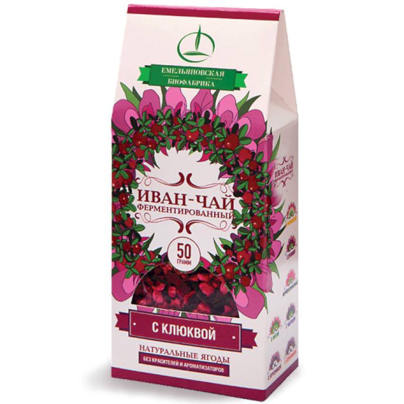 Иван-чай ферментированный с клюквой, 50 г