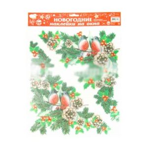 Новогодние наклейки на окна (многоразовые,в ассортименте)