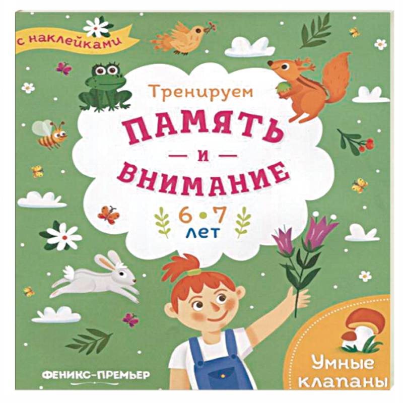 Тренируем память и внимание. 6-7 лет. Книжка с наклейками