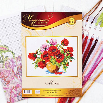 Набор для вышивания крестом 'Маки' 34x25 см