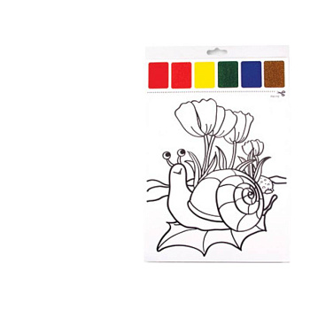 Набор д/раскр.акварелью 'Улитка на листочке'
