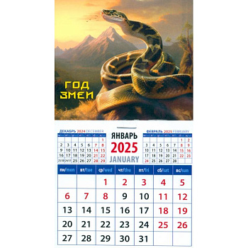 Календарь на магните на 2025 год Год змеи