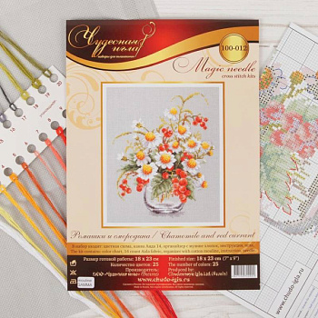 Набор для вышивания крестом 'Ромашки и смородина' 18x23 см